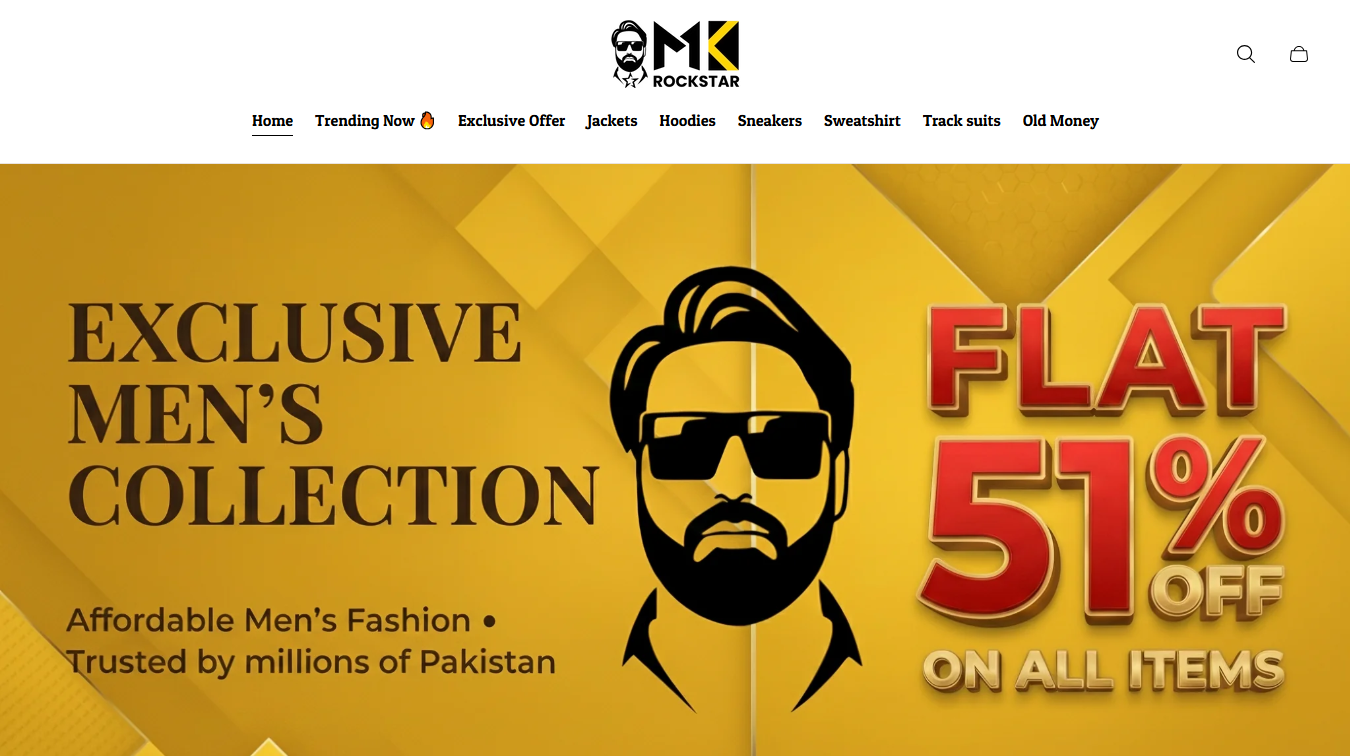 Mk Rockstart Clothing brand shopify store