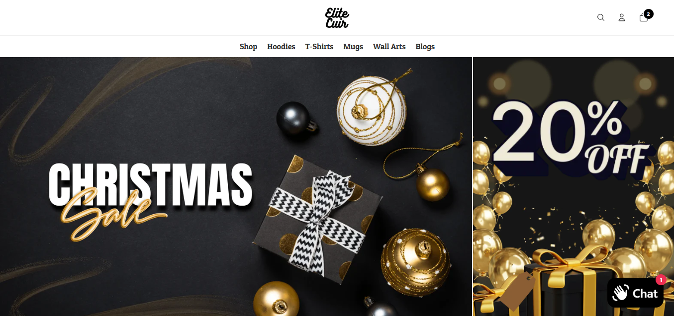 Elite Cuir POD Shopify store